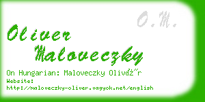 oliver maloveczky business card